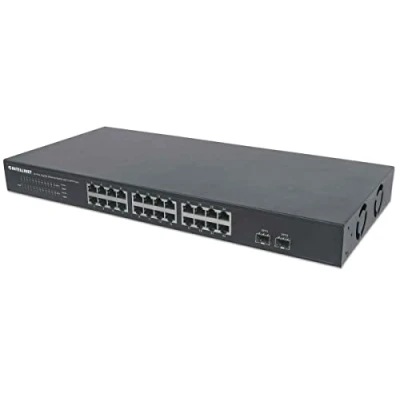 Imagen de Intellinet 561044 Switch No administrado L2 Gigabit Ethernet (10/100/1000) Negro 1U de red (No administrado, L2, (10/100/1000), Bidireccional completo (Full duplex), Montaje en rack, 1U)