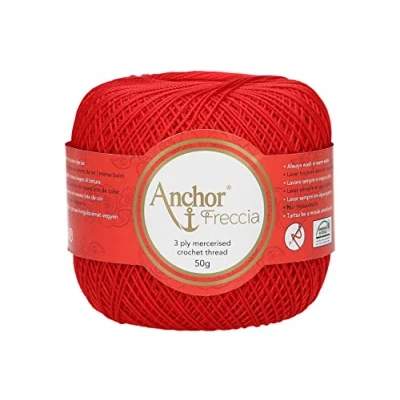 Imagen de Anchor Hilo de Ganchillo, Algodón, 00046 Rojo, 285 m / 50 g