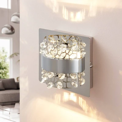 Imagen de LED Lámpara de pared &#039;Neelie&#039; (Moderno) en Plateado hecho Metal e.o. para Dormitorio (1 llama,) Lucande aplique LED,