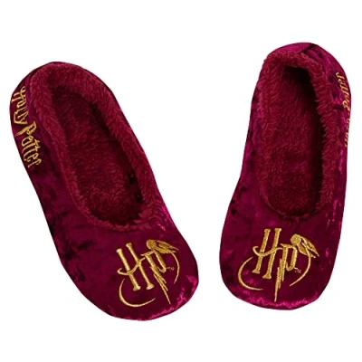 Imagen de Harry Potter Pantuflas para mujeres y adolescentes Hogwarts, sin cordones, zapatillas de ballet, Burgundy, 36 EU