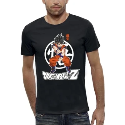 Imagen de Dragon Ball Z Camiseta Sangoku DBZ Kamehameha Producto con licencia oficial para hombre, Negro , XL