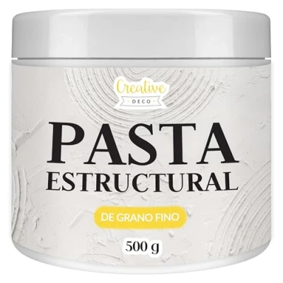 Imagen de Creative DECO Pasta Estructural de Grano Fino 500g Blanca para Proyectos Artísticos Pintura Acrílica Fácil Usar con Espátula Crear Efectos 3D, Estructuras, Texturas