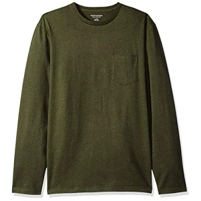 Imagen de Amazon Essentials Camiseta de Manga Larga Ajuste Normal Hombre, Verde Oliva Mezcla, S