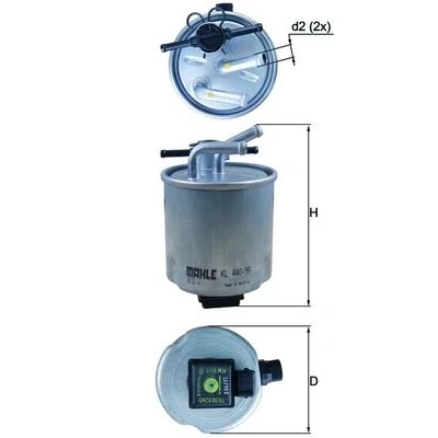 Imagen de MAHLE ORIGINAL KL 440/36 Filtro Combustible de tubería 10 10,0 NISSAN: Pathfinder 3, NP300 Navara Pick up