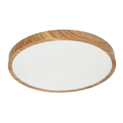 Imagen de EDO, Lámpara de techo PERETI led 24W Anillo madera 35cm, 3000K Blanco cálido, 2400lm, panel para techo, luces led, cocina luz IP44, EDO777617