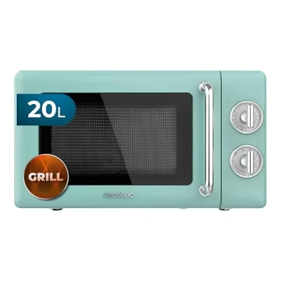 Imagen de Microondas con grill Cecotec ProClean 3110 Retro, 700 W, 6 niveles, Luz interior, 20 l, Verde