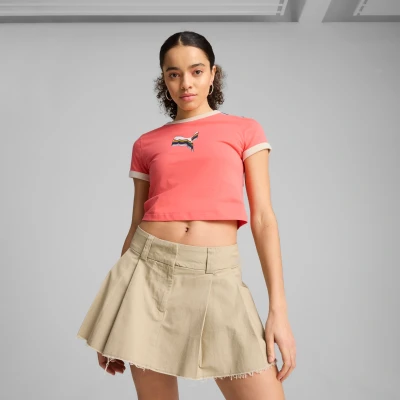 Imagen de Puma Equal LOVE Confederation MIT Grafik Camiseta estampada, Mujer, Talla: Large, Peach frost