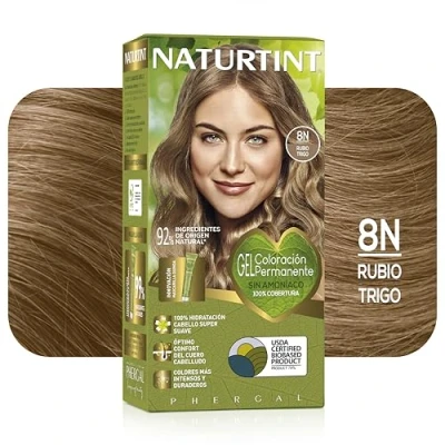 Imagen de NATURTINT Biobased, Coloración Permanente Sin Amoniaco, Tinte para el Cabello con Ingredientes Naturales, Color Intenso, Natural y Duradero, 8N Rubio Trigo, 170ml (el empaque puede diferir)