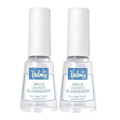 Imagen de Valmy, Pack Con Dos Esmaltes Tratamiento Blanquedor De Uñas, Efecto Blanqueador Para Uñas Manchadas Y Amarillas (14ml Cada Unidad)