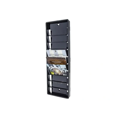 Imagen de Soporte de pared para tarjetas pared, color negro, hasta 10 en formato 86 x 54 mm/tarjeta sello, registro tiempo, con chip