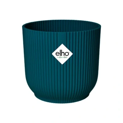 Imagen de Elho Vibes Fold Round 25 Macetero por Interior Ø x H 23 cm Azul/Deep Blue