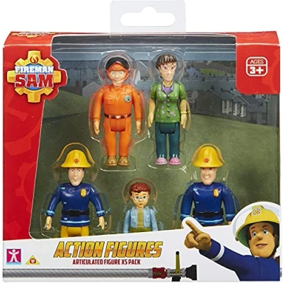 Imagen de Character Options Fireman Sam Action Figures 5 Pack, Scaled Play Preschool poseable Figures, Imaginative