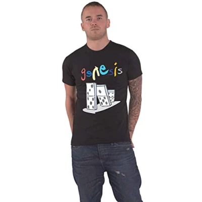 Imagen de Genesis Camiseta The Last Domino? Tour Nue oficial para hombre, color negro, Negro , S
