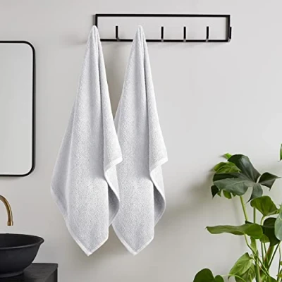 Imagen de Catherine Lansfield Par de Toallas baño algodón Secado rápido, Color Blanco