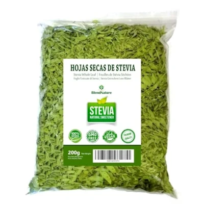 Imagen de Hojas de Stevia Natural 100% Pura Seleccionada 200g Vegana