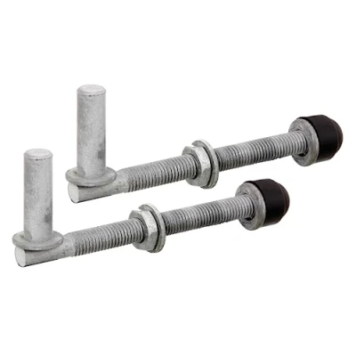 Imagen de Alberts 410650 Gozne, Un par, para atornillar, ajustable, Galvanizado en caliente, Ø del entre eje 13 mm, Longitud 140 Roscado M12