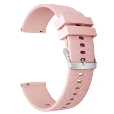Imagen de TOOBUR Correa reloj de 22mm, Correas repuesto silicona con liberación rápida, Compatible relojes 22 mm ancho, modelo universal, Rosa