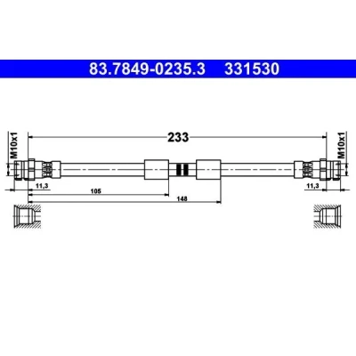 Imagen de Tubo flexible de frenos ATE 83.7849 0235.3