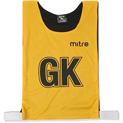 Imagen de Mitre Netball Pro Peto de entrenamiento reversible para adultos, juego 7 unidades, talla L, amarillo/negro