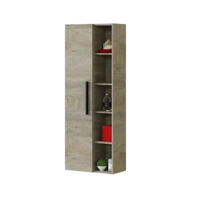 Imagen de ARKITMOBEL Athena Columna de Baño Suspendida 1 Puerta + Estantes, Roble Alaska, Grande