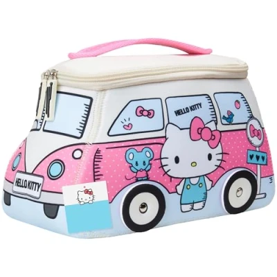 Imagen de Get Trend Hello Kitty Bolsa Aseo con 2 Compartimentos, Neceser de Viaje Mujer y Chica Adolescente para Viaje, Maquillaje, Regalo Original (Multi Kitty)