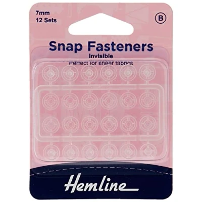 Imagen de Hemline Botones a presión (nailon, 7 mm, 12 unidades)