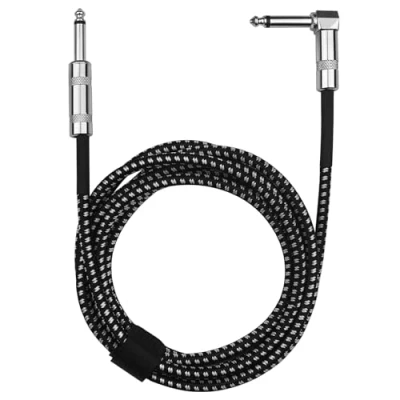 Imagen de Baxcdyswe Cable Guitarra Electrica 300cm, 6.35 mm Jack Guitarra, Recto/Acodado Trenzado para Instrumentos Electrica, Bajo, Teclado, Micrófono, Audio Profesional