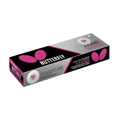 Imagen de Butterfly R40+ 3* Pelota de Tenis Mesa Caja Doce, Color Blanco