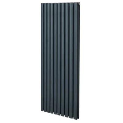 Imagen de Radiador de Columna Ovalada 1600mm x 600mm Vertical Gris Antracita Acero Montado en pared Kit fijación y soportes + Cepillo limpieza GRATIS Calefacción estufa calefactor