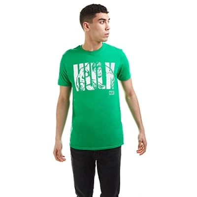 Imagen de Marvel Hulk Text Camiseta, Verde (Irish Green Grn), Medium (Talla del Fabricante: Medium) para Hombre