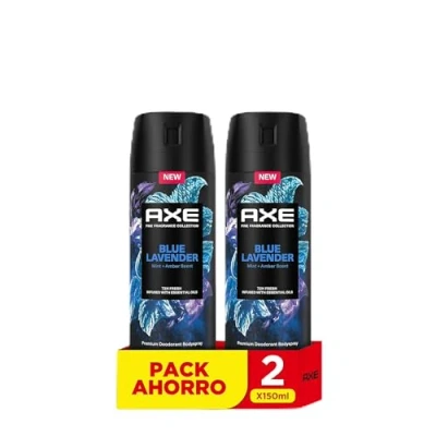 Imagen de Axe Desodorante en aerosol para hombre Blue Lavender Fragancia Premium 150ml, 2 Unidades