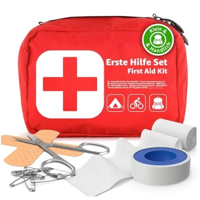 Imagen de Mini kit de primeros auxilios botiquín pequeño y práctico para viajes camping, viajes, senderismo, actividades al aire libre bicicleta