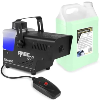 Imagen de BeamZ RAGE600I Máquina de Humo con 5 Litros Líquido Humo, 600 Watt, Fogger, Niebla, Mando a Distancia cable, Tanque 0.5 Litros, Disco Fiesta DJs Eventos