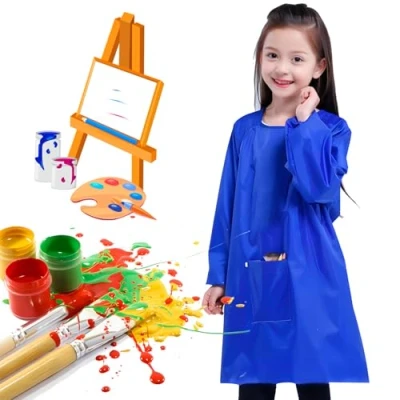 Imagen de HomeDejavu Delantal Pintura ​Infantil para Niños de Mangas Impermeable Largas Artes y Manualidades Hornear Cocina 6 10 Años