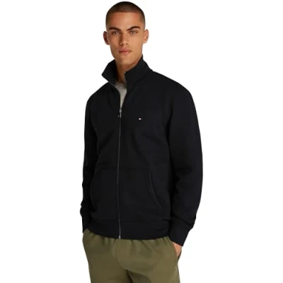 Imagen de Tommy Hilfiger Essential Stand Collar Sudadera con cremallera, Hombre, Talla: Small, Black