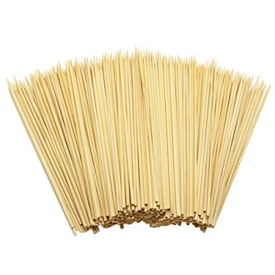 Imagen de Hysagtek 400 pinchos de bambú madera para barbacoa, 15 cm, palitos frutas, comida aperitivos, cócteles, brochetas, fuente chocolate