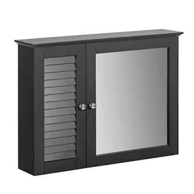 Imagen de SoBuy BZR55 DG Mueble de Pared con Espejo Armario Suspendido Puerta Medidas: 65x15x49cm, ES