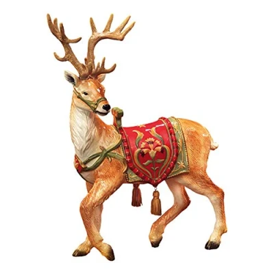 Imagen de Goebel Fitz &amp; Floyd 51 001 29 1 Figura de Reno con borlas en Silla Montar (gres, Altura 38 cm), Color Rojo