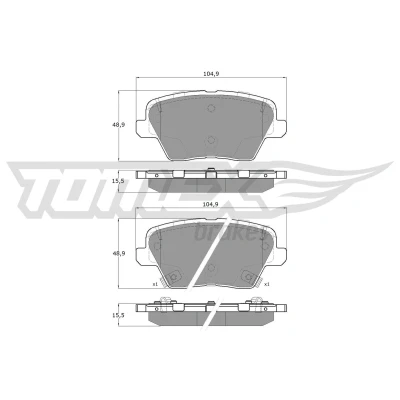 Imagen de TOMEX brakes TX 19 62 Juego de pastillas freno Eje trasero con avisador acústico desgaste accesorios KIA: Ceed III Hatchback, Proceed, XCeed
