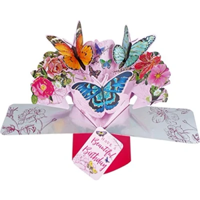 Imagen de Second Nature POP131 Tarjeta de felicitación con diseño mariposas y cumpleaños