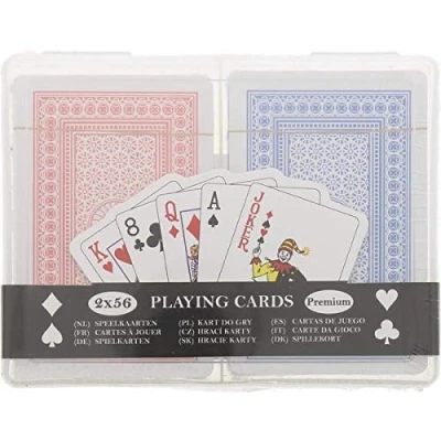 Imagen de Naipes de lujo 2 piezas en conveniente caja almacenamiento tarjetas póquer juego cartas