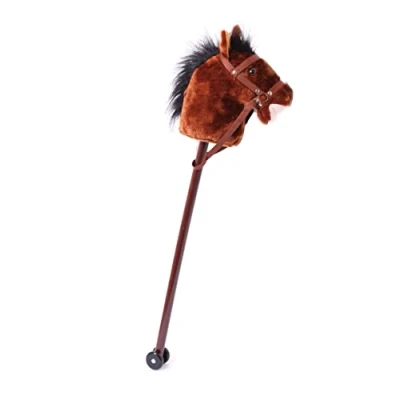 Imagen de Small Foot Horse Donner Sound and Soft Textile Head, Wooden Sticks with Two Wheels, from 3 Years 4105 Caballo Juguete, Multicolor, Medium