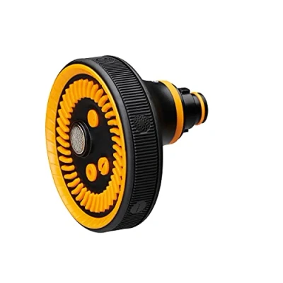 Imagen de Fiskars Cabezal de pistola para cabezales ducha Multi, 5 funciones, Flujo infinitamente variable, Tamaño universal, Negro/naranja, 1059238