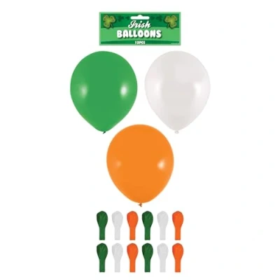 Imagen de St. Patrick&#039;s Day Pack Of 12 Irish Tri Colour Balloons