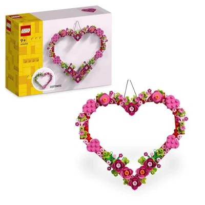 Imagen de Lego Corazón Decorativo, Juguete de Construcción para Niños y Niñas 9 Años o Más, Decoración Dormitorio Infantil Accesorio Pared, Idea Regalo el Día la Madre 40638