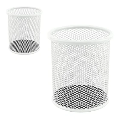 Imagen de Leviatan 2 unidades Portabolígrafos de metal Soporte redondo Malla multifunción taza para bolígrafo Ø91 mm Pearl Color