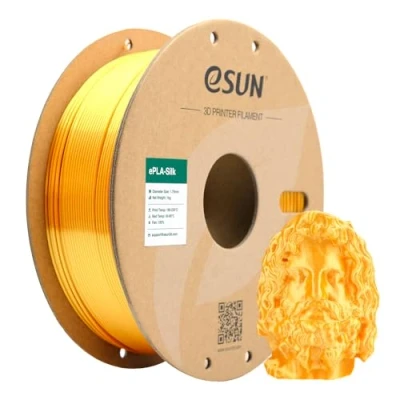 Imagen de eSUN Filamento PLA Metal Seda 1.75mm, Sedoso Metálico Impresora 3D PLA, Precisión Dimensional +/ 0.05mm, 1KG Carrete (2.2 LBS) para de Impresión 3D, Oro