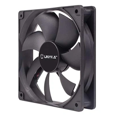 Imagen de UNYKAch Ventilador de Ordenador 120 mm, Negro Básico PC, 1200 RPM, 4 Pines, 7 Aspas, Silencioso