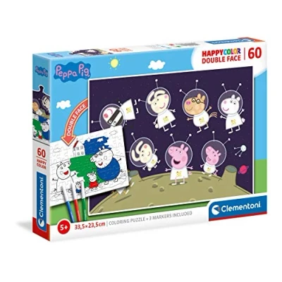 Imagen de Clementoni Peppa Pig Puzzle Doble Cara de 60 Piezas (26096)