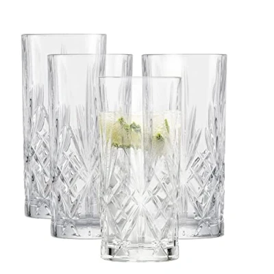 Imagen de Schott Zwiesel Vaso de cristal Show (juego 4 unidades), elegante para bebidas largas con relieve, vasos aptos lavavajillas (número referencia 121878)
